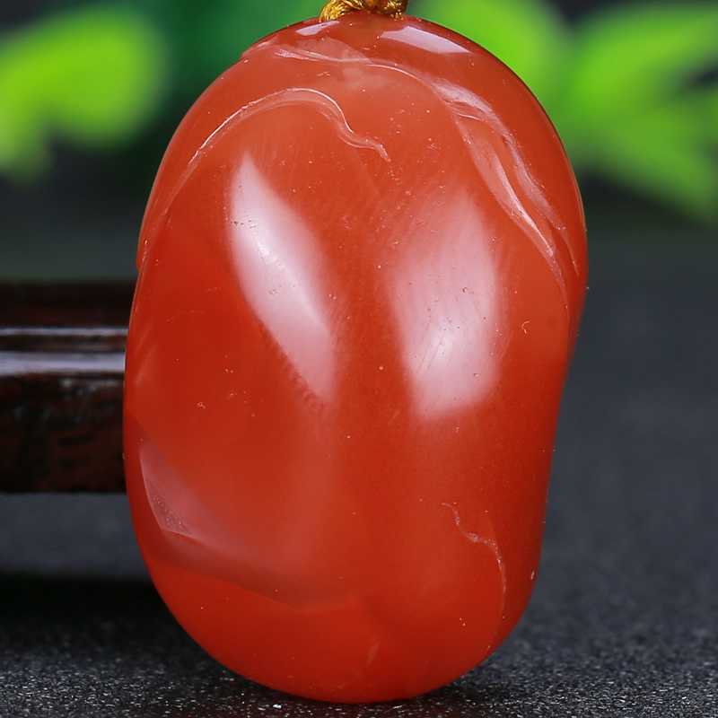 【24.07g】通透樱桃红 南红玛瑙 笑佛 挂件