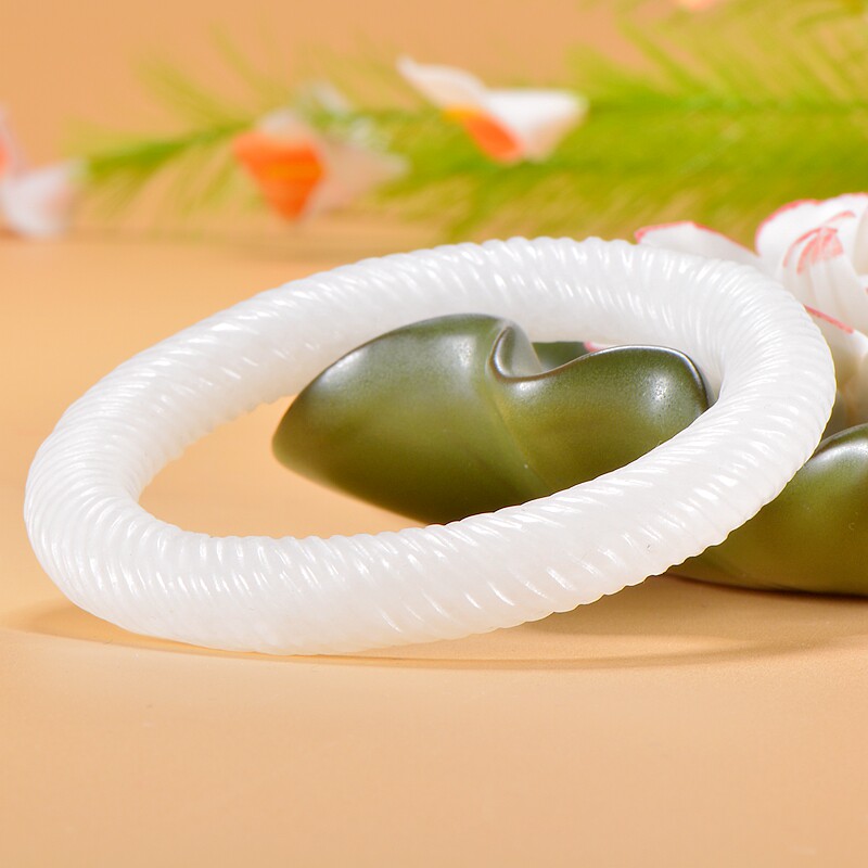 和田玉 螺纹手镯 52克 内径57mm