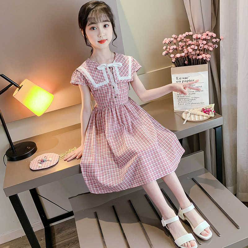 女大童连衣裙2021新款洋气夏学生