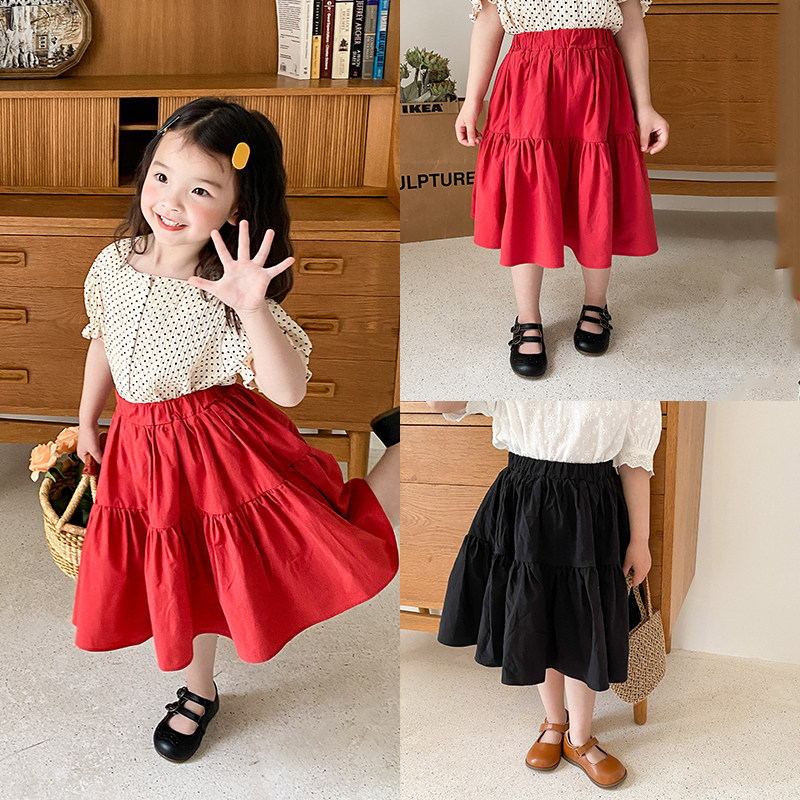 裙子纯色半身百褶裙短裙