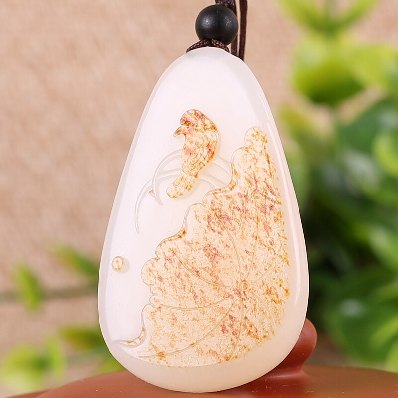 省级玉雕大师叶清作品和田羊脂白玉喜事连连挂件26.5026克