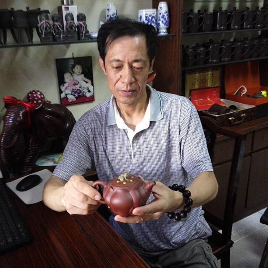 紫砂老艺人 蒋海华 【青蛙莲子】 清水泥 510cc