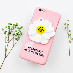 小雏菊镜子苹果6s手机壳iPhone6plus粉色山茶花时尚女款保护套