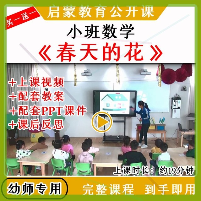 幼儿园小班数学分类3以内《春天的花》优质公开课教案课件ppt