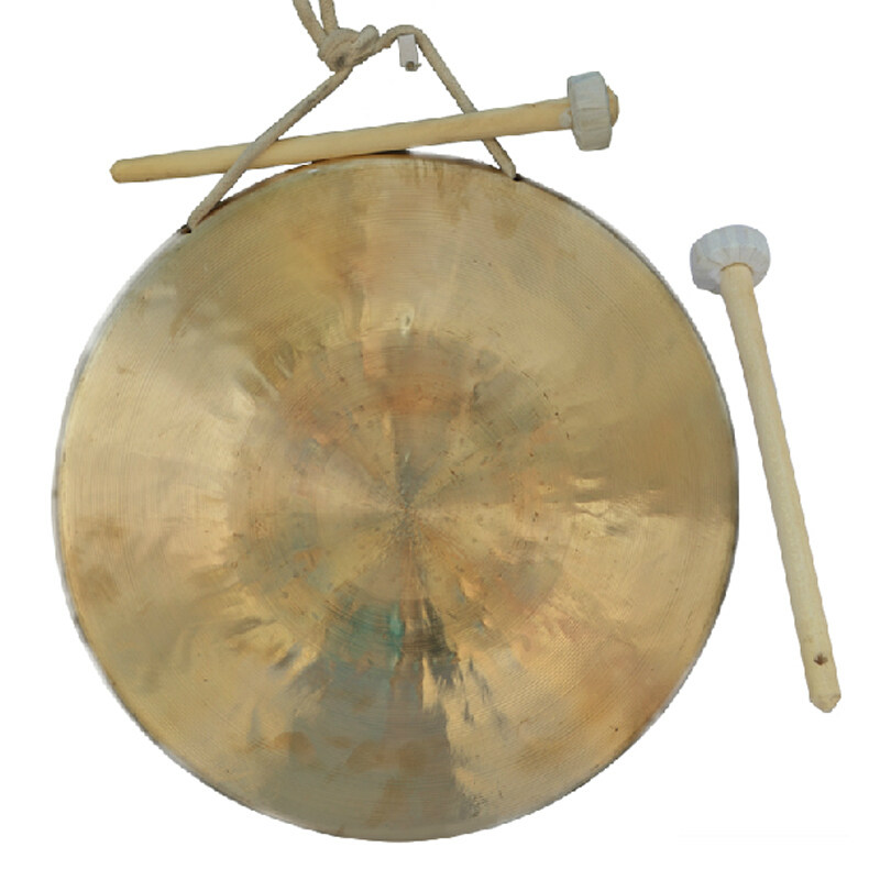 铜锣乐器 直径约32cm中虎音锣 舞台铜器老开道锣  三句半道具响锣