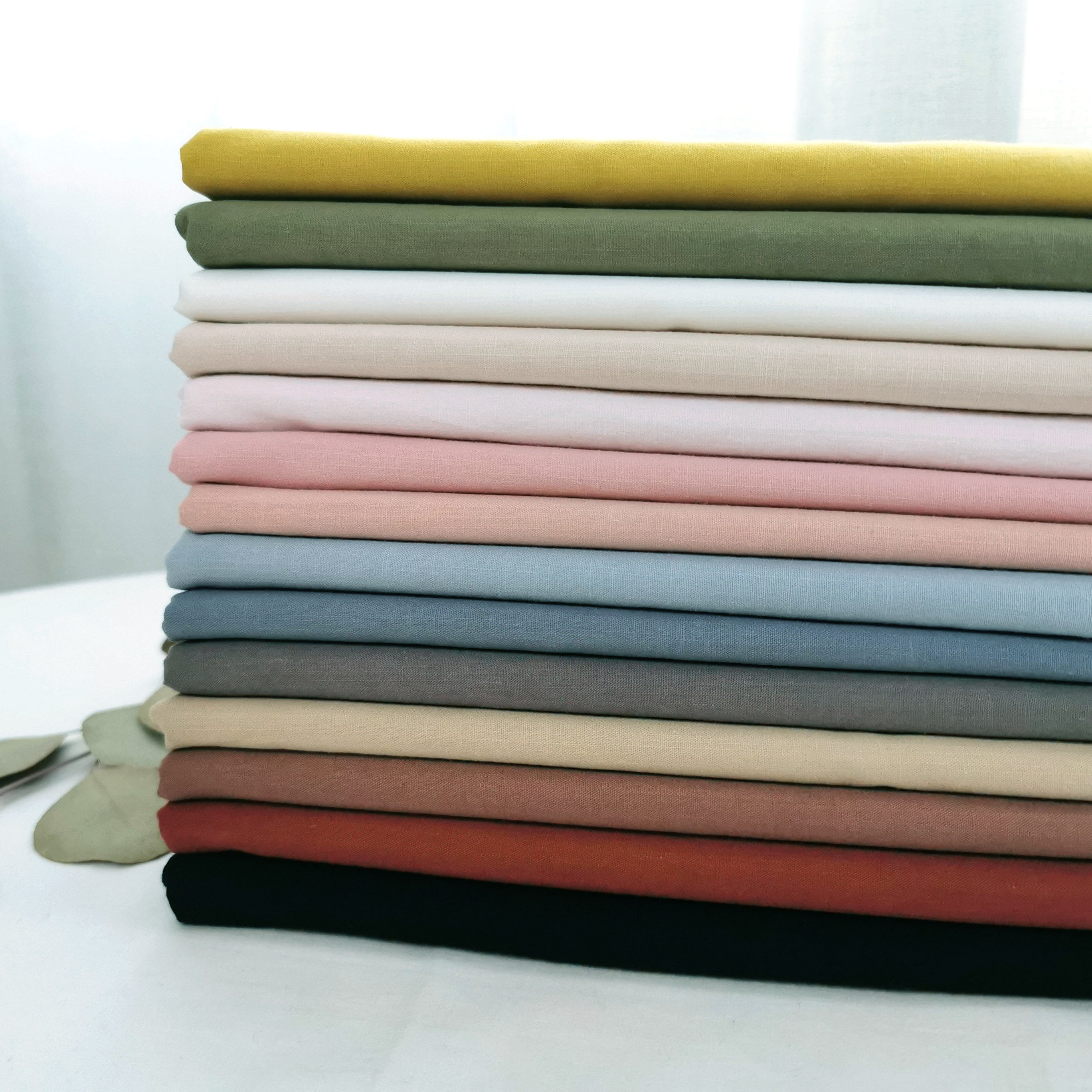 竹节棉布 夏季薄款棉麻面料 童装男女装衬衫连衣裙裤子服装布料优惠券