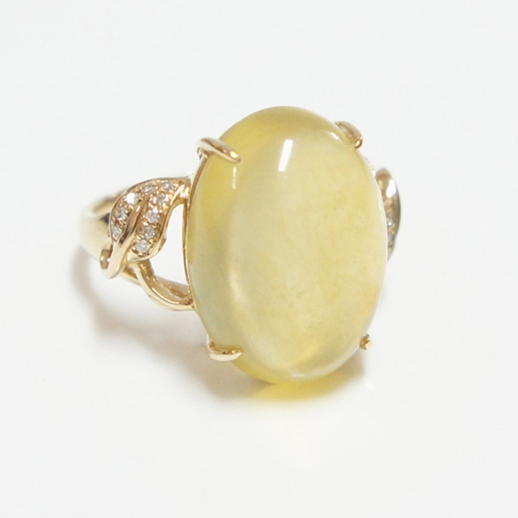 3 新疆金丝玉宝石光18k金戒指 6.243g