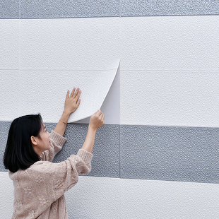 硅藻泥墙纸自粘卧室温馨3d立体墙贴纸防水防潮装饰可擦洗墙面壁纸