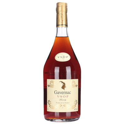 法国原瓶进口洋酒gavernac佳运来vsop白兰地1000ml洋酒礼盒装1l