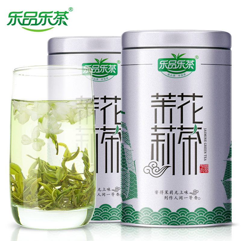 乐品乐茶 茉莉花茶茶叶2023新茶浓香型茉莉香碧螺春罐装共250g