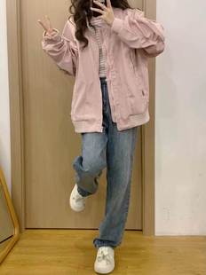 早春新款休闲棒球服夹克女韩版宽松oversize百搭情侣工装外套潮