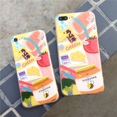 日韩创意iPhone7手机壳磨砂苹果6plus硅胶全包防摔6s超薄新款男女