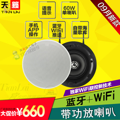 有源吸顶喇叭A502wifi定阻背景音乐主机套装天籁无线蓝牙自带功放