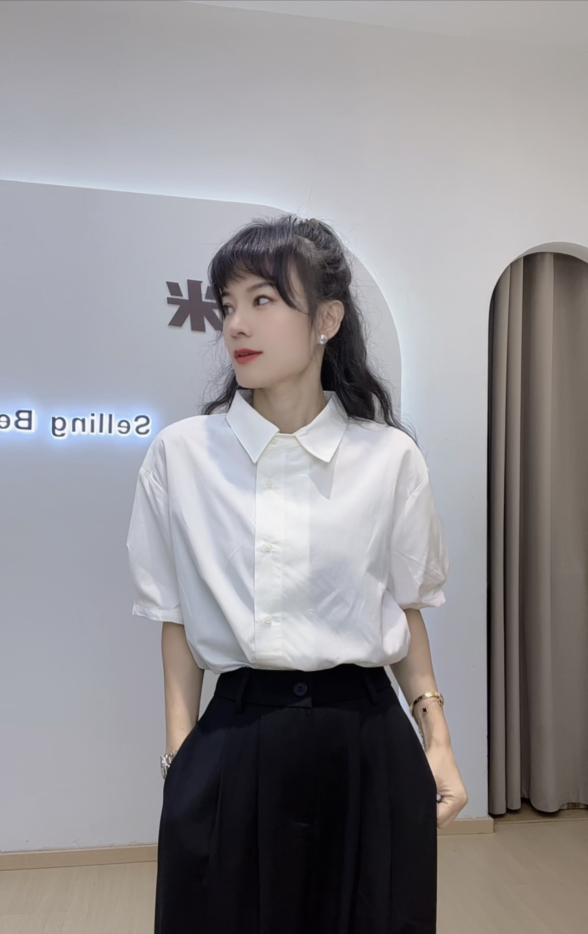 YI MI | 韩式气质衬衫 设计感小众纯色简约女装衬衣