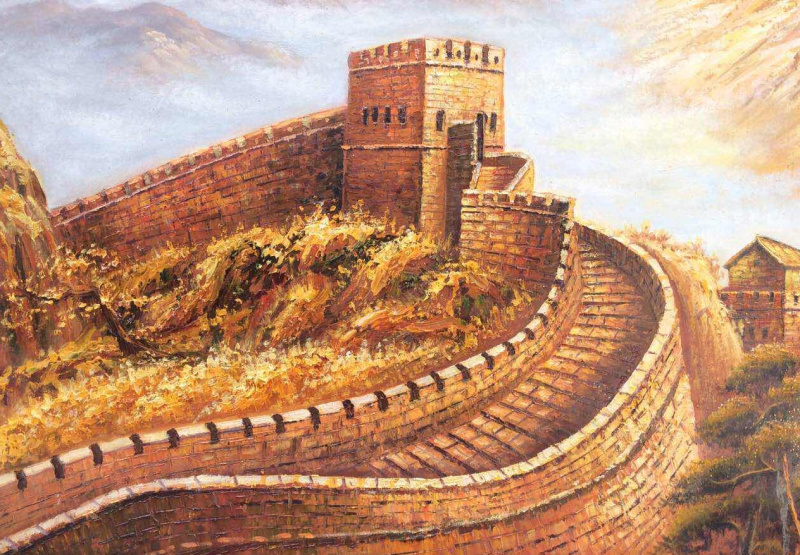 梁桂稳《万里长城》90*220cm中华当代书画家协会