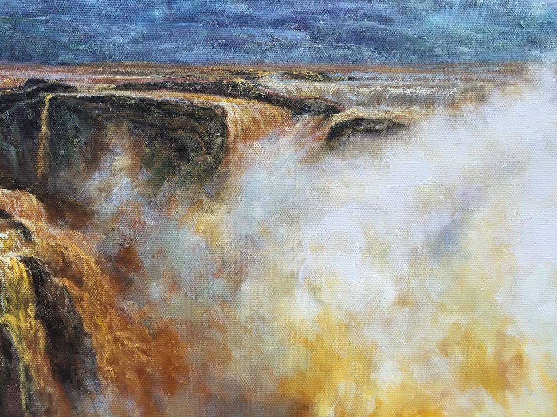 张明辉《黄河颂之壶口瀑布》100*200cm资深实力原创画家