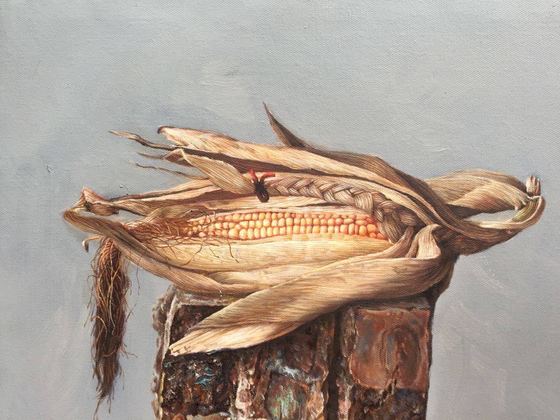 刘燕《玉米》布面油画