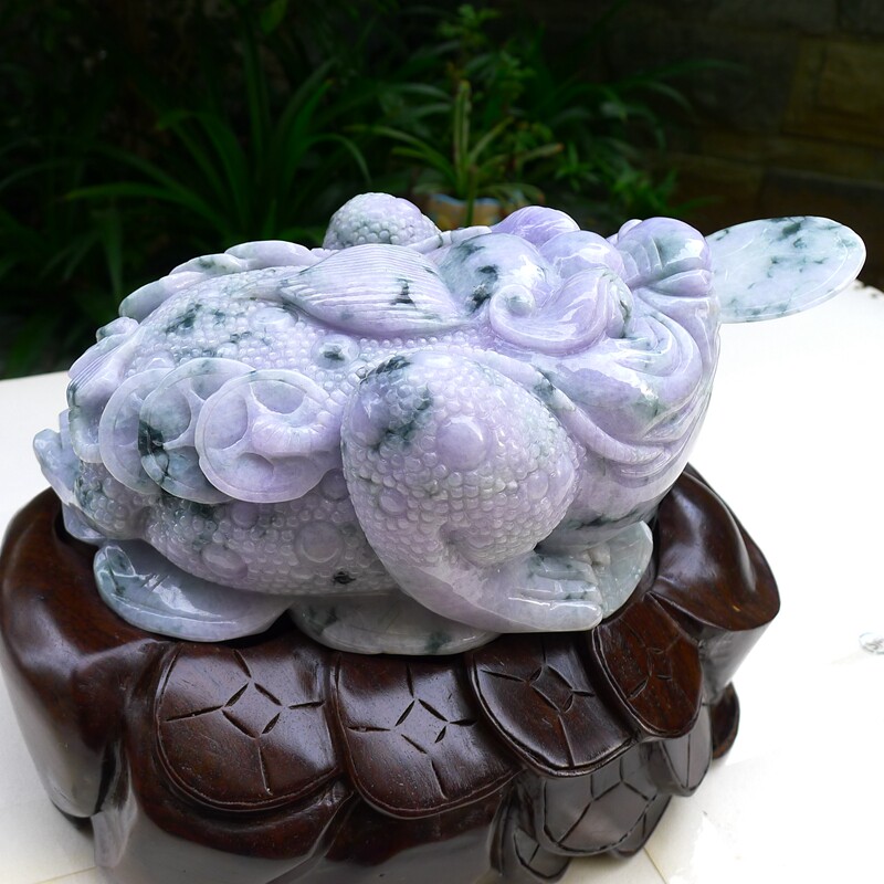 冰糯种翡翠a货金蟾摆件2.53千克