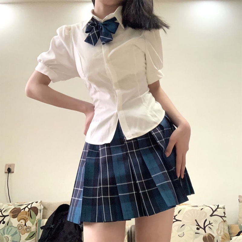 甜辣学院风原创JK制服衬衫修身收腰百搭基础款纯欲制服夏季新款女