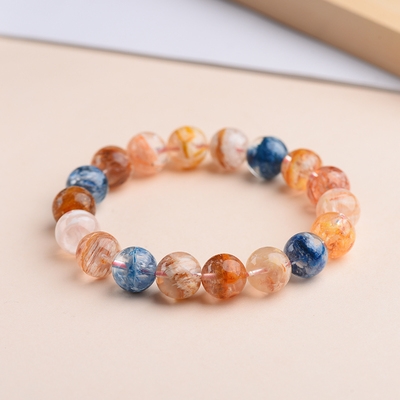 天然雪花幽灵手链女款异象云母多宝彩色水晶手串简约时尚饰品礼物