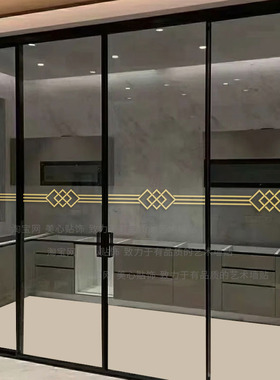 玻璃门防撞贴纸家用厨房客厅阳台推拉门横条腰线店铺装饰线条自粘