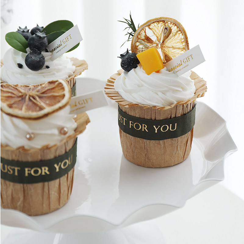 仿真纸杯蛋糕模型 礼帽杯子蛋糕布置拍摄道具 甜品台橱窗装饰摆件