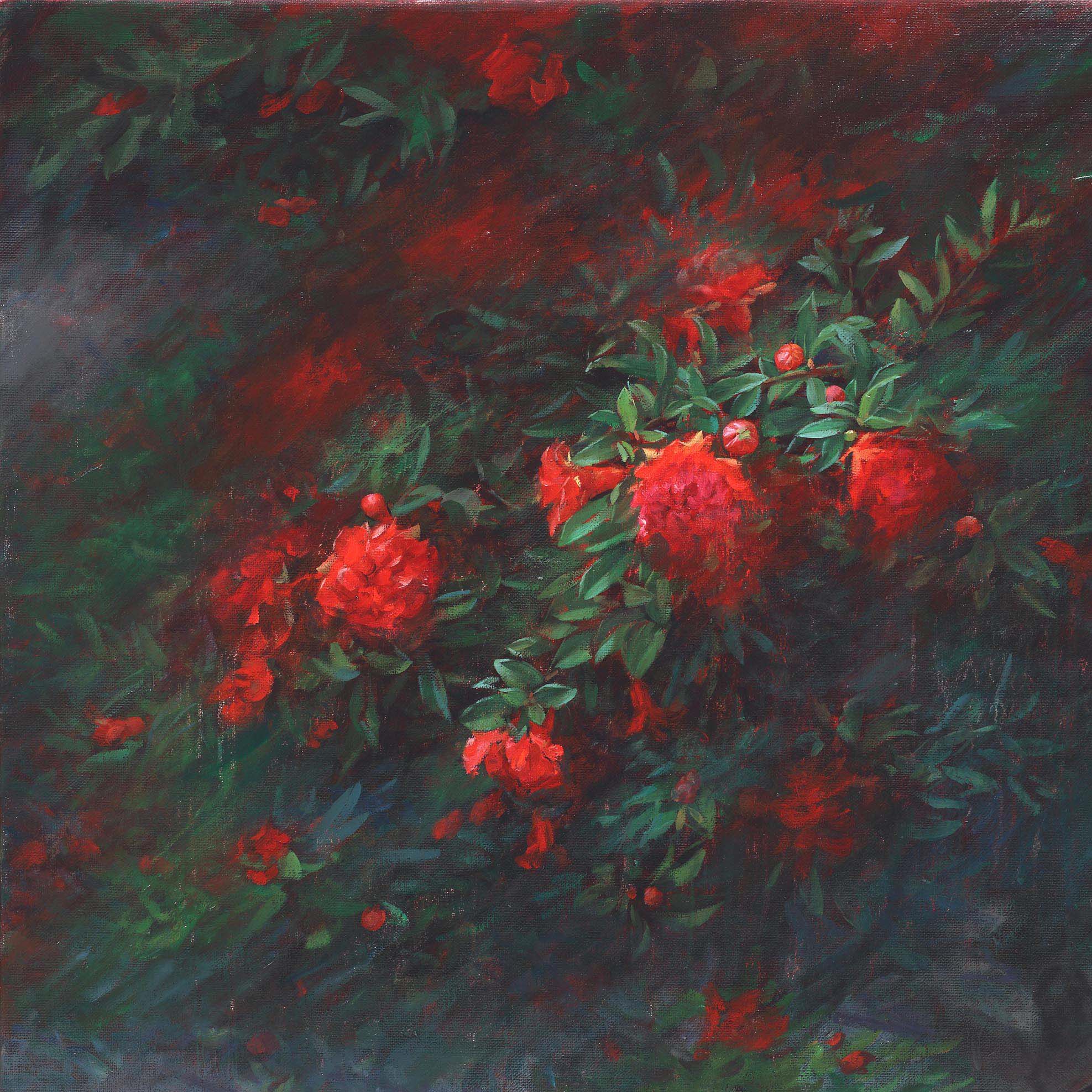 安静《小暑-石榴花》|版画|中国名家画院特聘画家