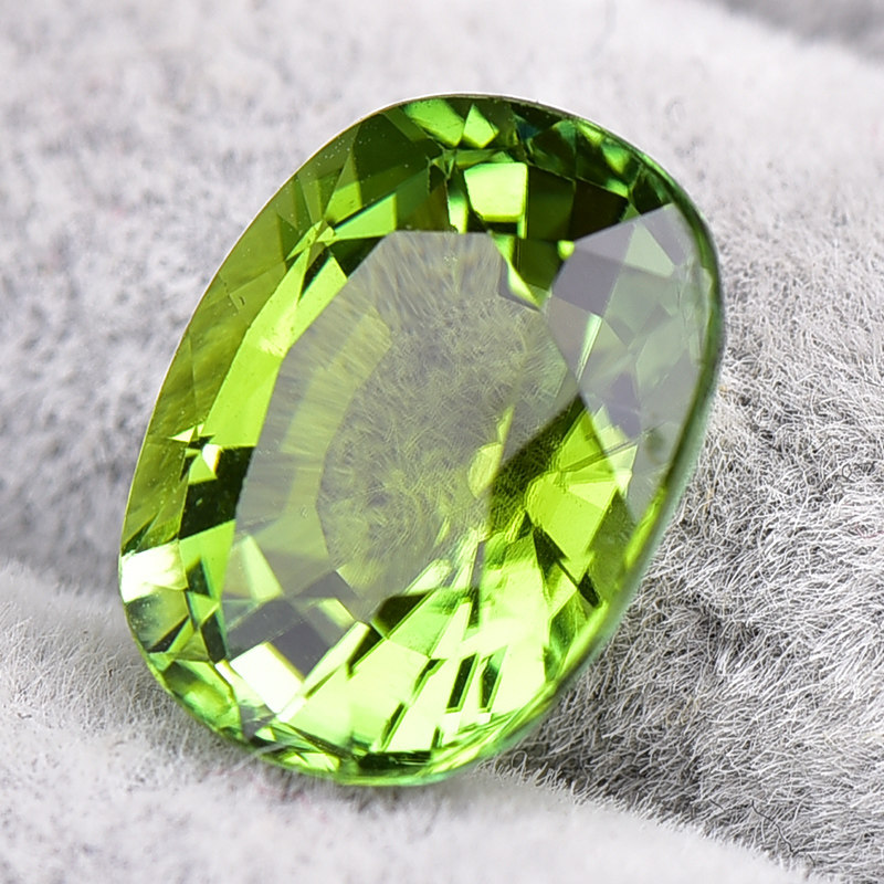 巴西天然水晶全净体天然绿碧玺裸石戒面戒指