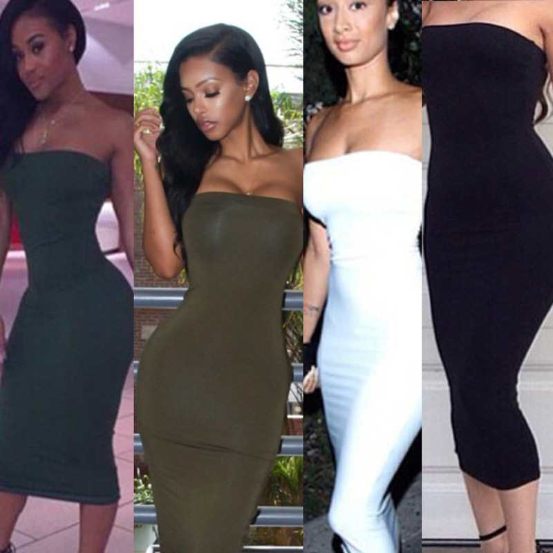 Women's green tube top irregular bag hip sexy dress 连衣裙|ruв категории Женская одежда, платье - от Buy2taobao.com для оказания профессиональной услуги покупки агента Taobao