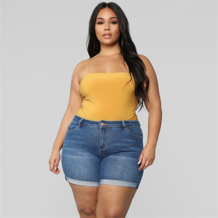 2023summer fat short jeans women plus size ladies pants 女裤