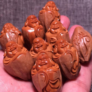 橄榄核手串包衣弥勒 1.9大籽原皮弥勒佛橄榄胡雕刻文玩配饰手链