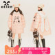 KEIKO 可爱兔耳朵连帽棉服2023冬季设计感小众宽松粉色棉衣外套