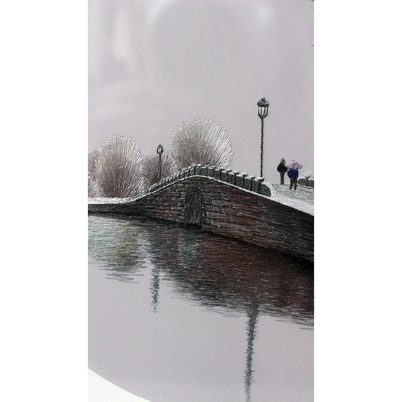 西湖十景之《断桥残雪》 王文瑛大师工作室作品(带装裱)