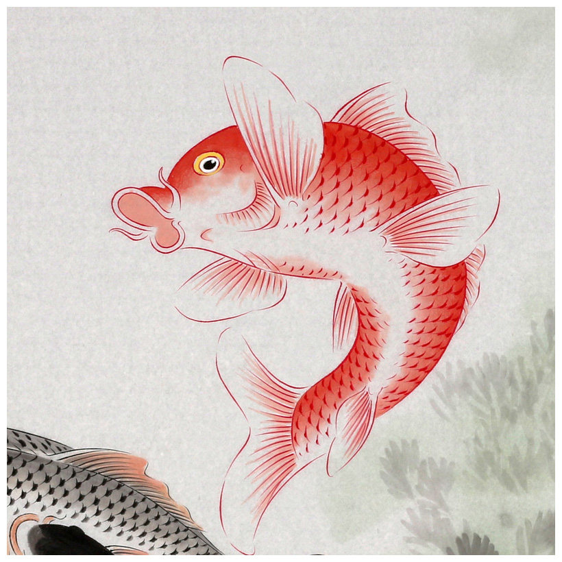 迟明《鲤跃龙门》林散之嫡传弟子 画鱼第一高手