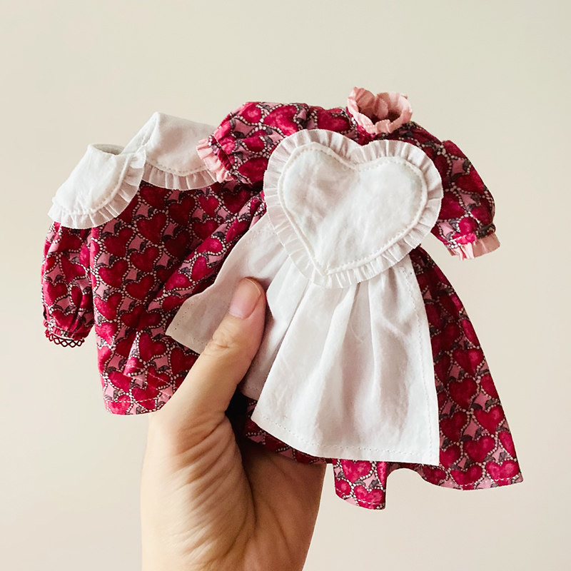 blythelizmade小布娃衣ob24爱心可爱套装连衣裙6分洋装材料包衣服