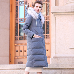 羽绒服女2016冬季新款韩版带毛领中长款连帽修身加厚羽绒衣外套女