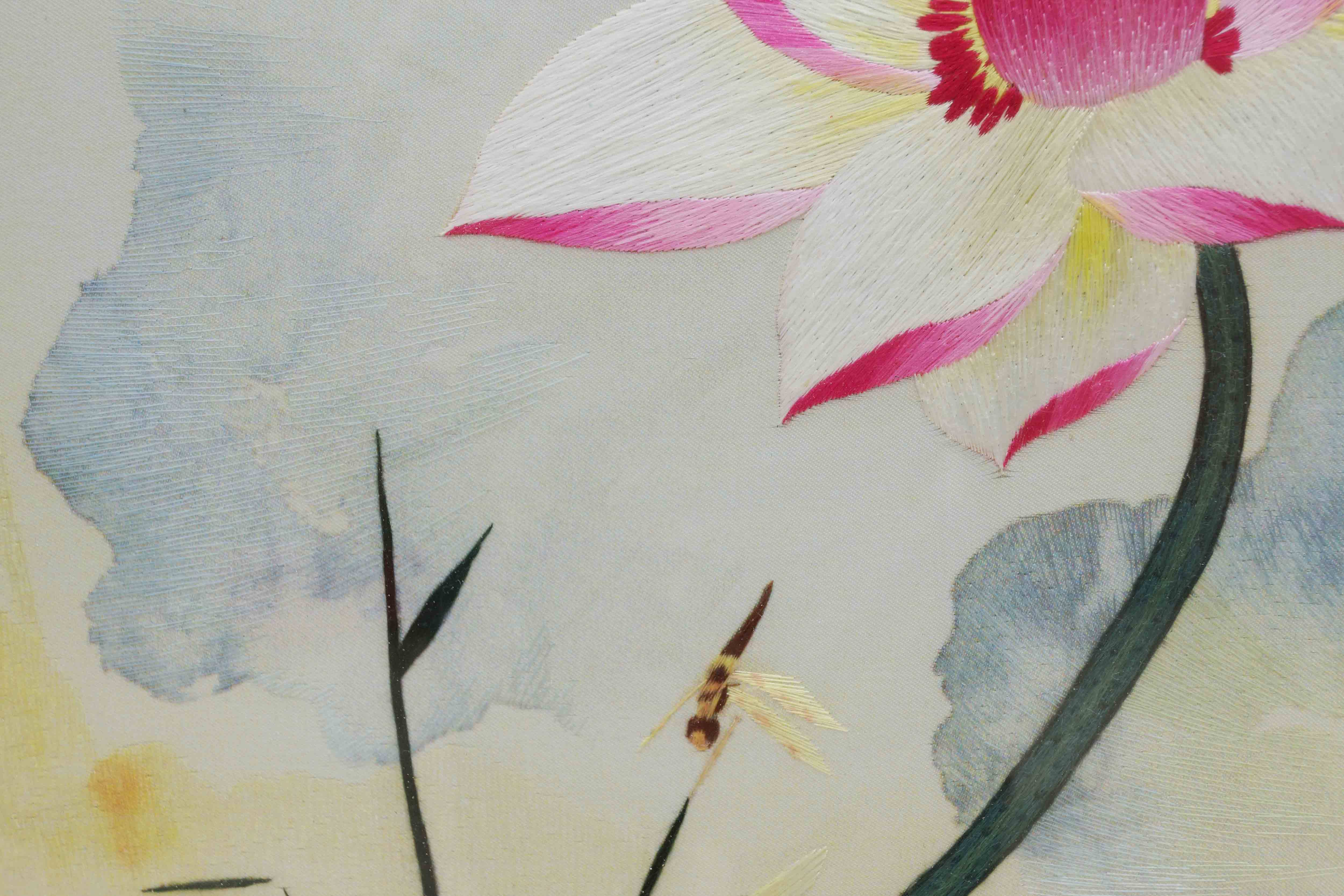 苏绣 单面绣 装饰画 荷花