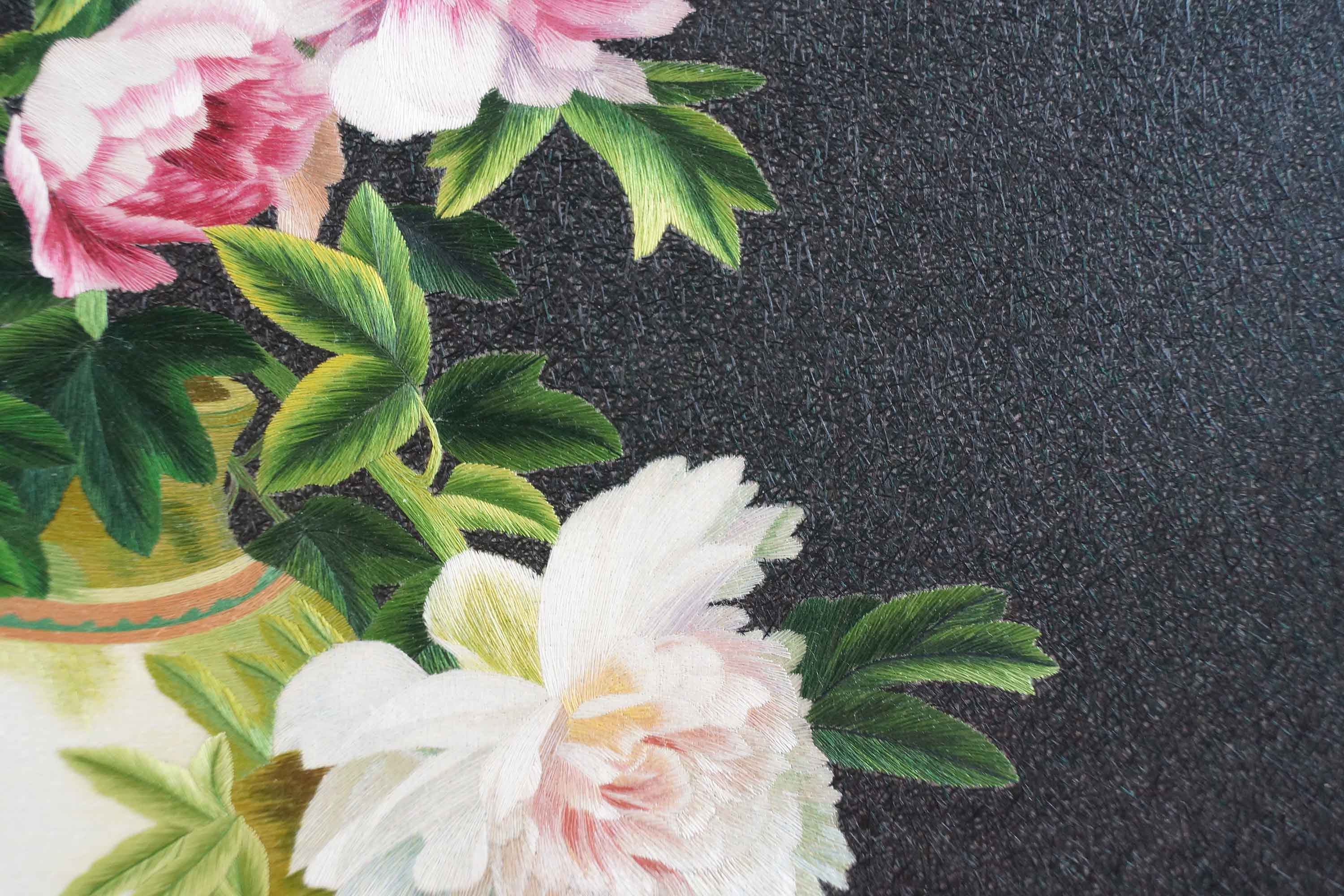 苏绣《静物花》单面绣