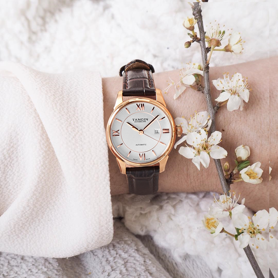 瑞士正品女式名牌tangin天珺名牌女士手表皮带款女款机械表7029