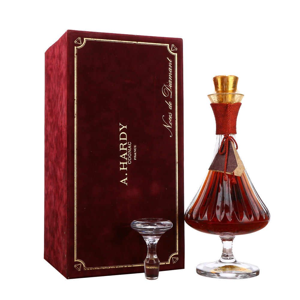 4/90年代哈帝钻石水晶瓶xo干邑白兰地40度750ml老洋酒收藏