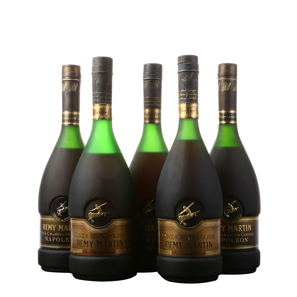 【即刻拍】80年代人头马拿破仑干邑白兰地40度700ml5瓶洋酒拍卖