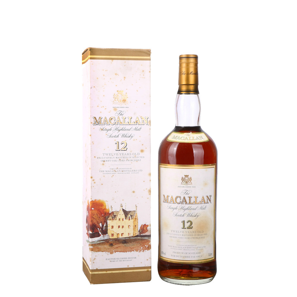 19/00年代2斤麦卡伦12年雪莉桶单一麦芽苏格兰威士忌酒43度1000ml