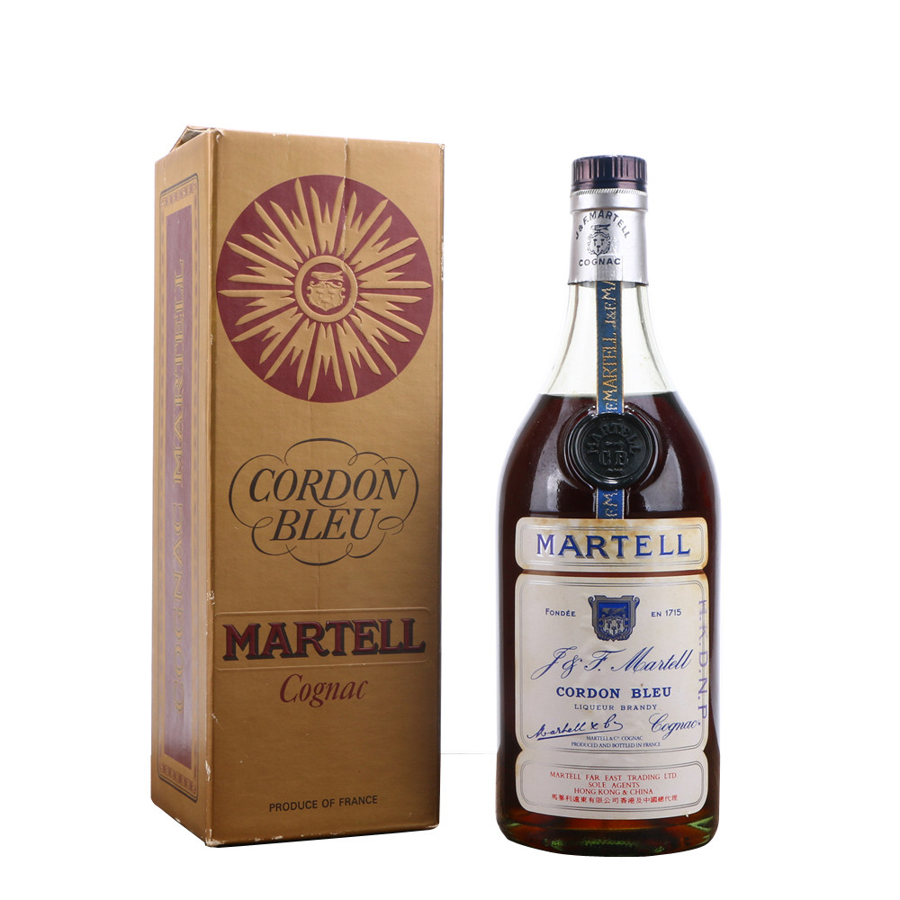 4/80年代马爹利蓝带红太阳干邑白兰地40度700ml老洋酒收藏