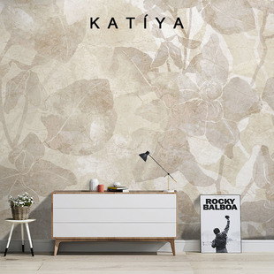 Katiya法式轻奢复古装饰墙布电视背景墙壁纸卧室沙发定制壁画高档