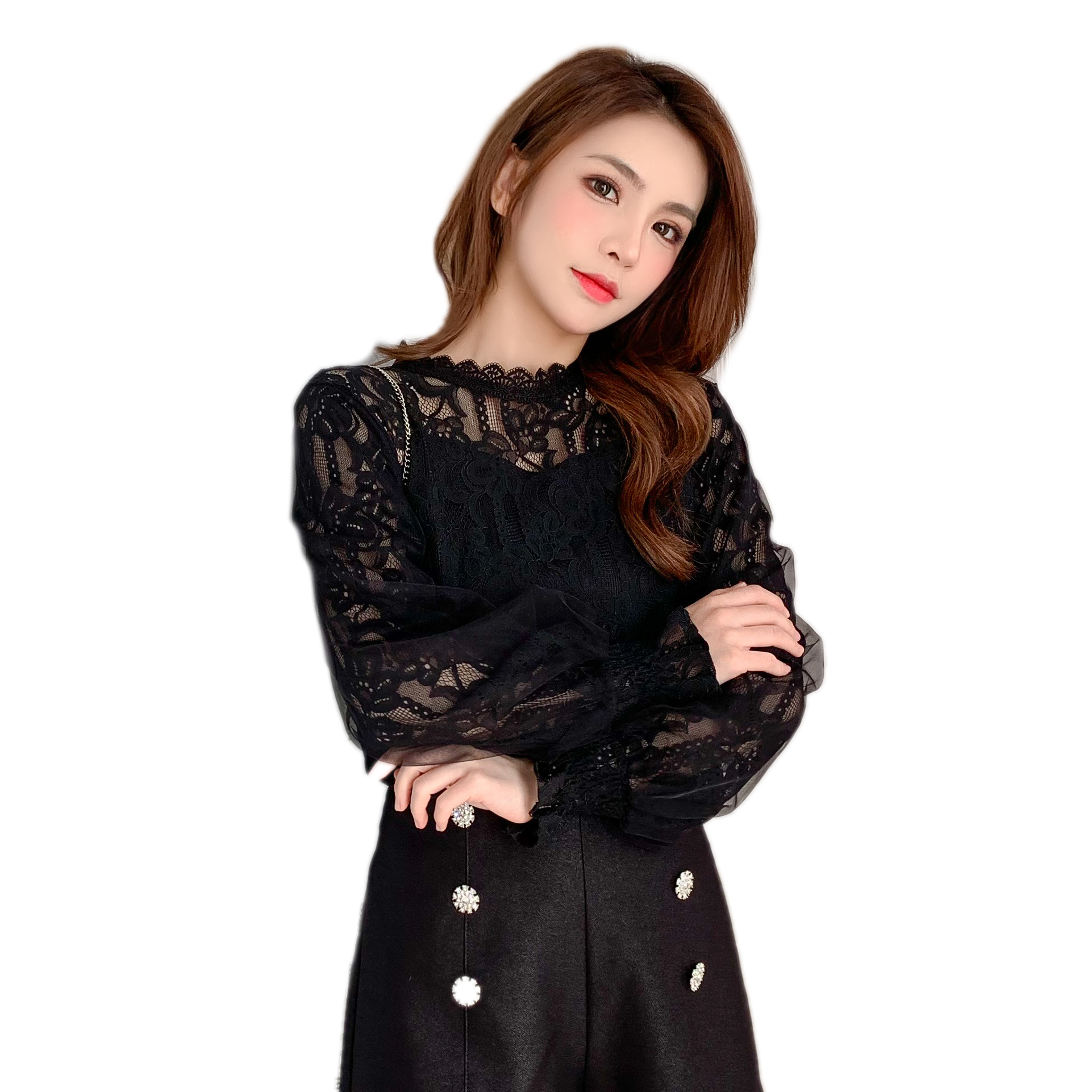 春装长袖修身雪纺小衫2020新款韩版女装百搭t恤时尚上衣打底衫潮