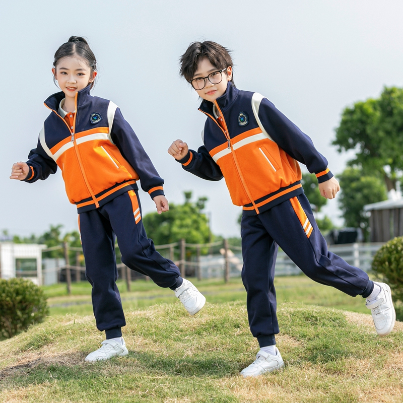 中小学生校服冲锋衣秋冬季可拆套装幼儿园园服儿童运动风班服套装