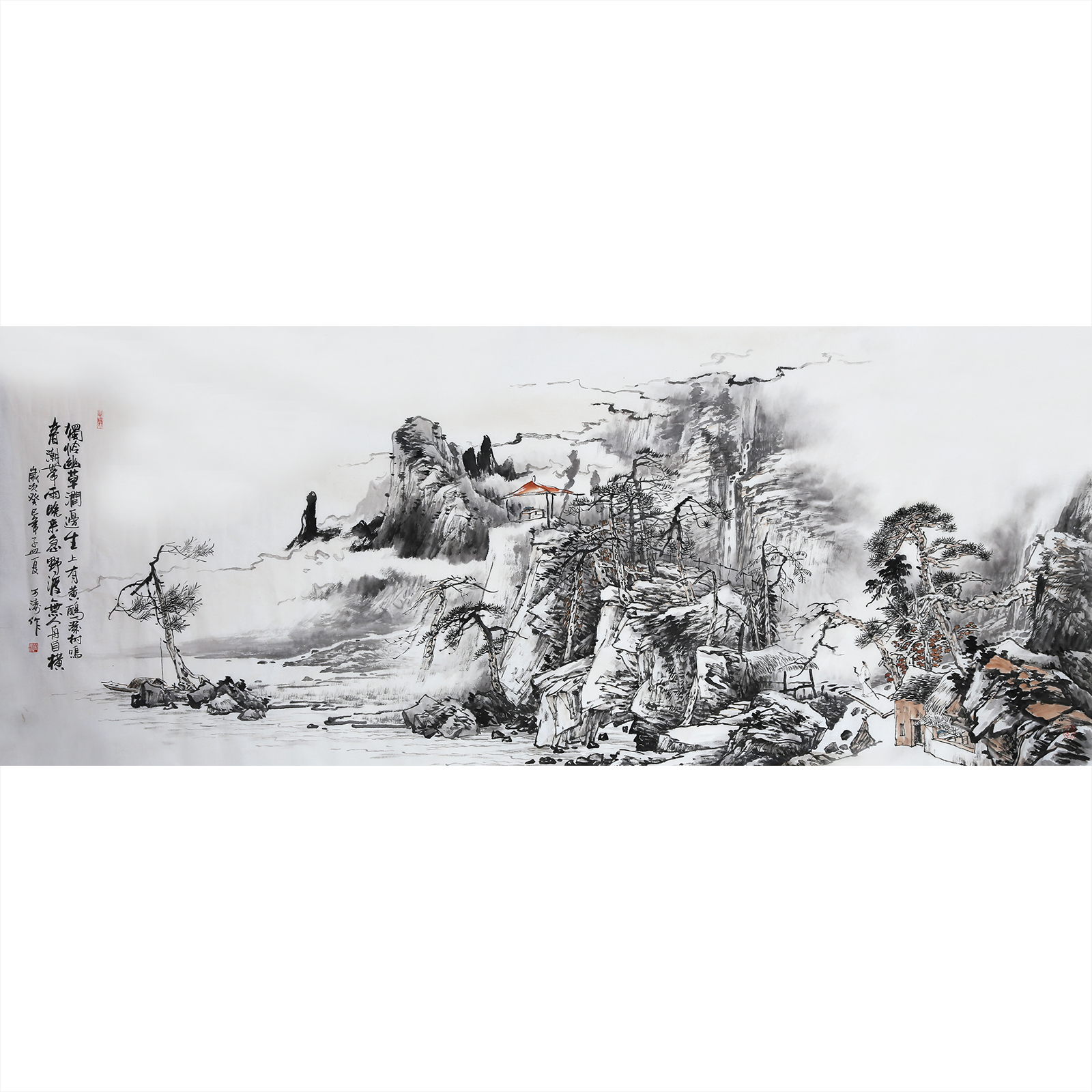 万涛《独怜幽草涧边生》巨幅240x96cm 广西省美协会员 墨华斋4060