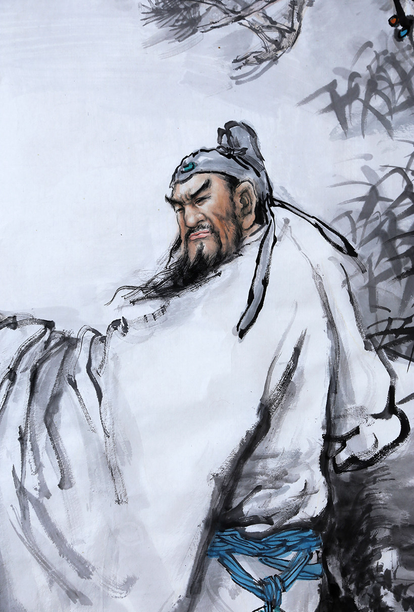 时育林《太白醉酒图》北京美术家协会会员 墨华斋9435