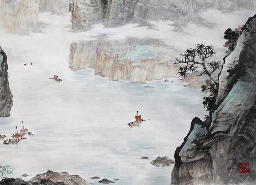 莫春生《南岸江畔》广西省美协会员 小八尺 巨幅8392