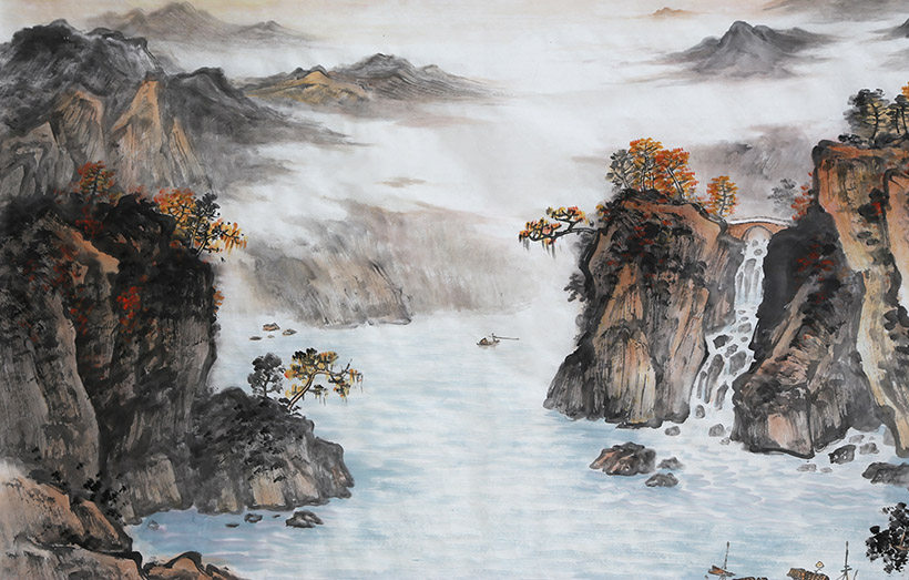 莫春生《秋清泉气香》广西省美协会员 1.8米 墨华斋7621